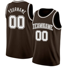 Laden Sie das Bild in den Galerie-Viewer, Custom Brown White Authentic Basketball Jersey
