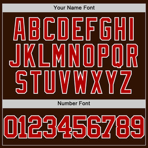 Custom Brown Red-White Authentic Basketball Jersey