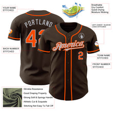 Laden Sie das Bild in den Galerie-Viewer, Custom Brown Orange-Gray Authentic Baseball Jersey
