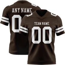 Load image into Gallery viewer, Custom Brown White Authentic Football Jersey
