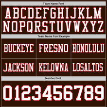 Load image into Gallery viewer, Custom Brown White-Red Authentic Football Jersey
