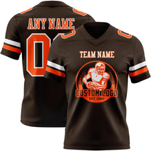 Load image into Gallery viewer, Custom Brown Orange-White Authentic Football Jersey

