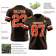 Load image into Gallery viewer, Custom Brown Orange-White Authentic Football Jersey
