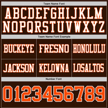 Load image into Gallery viewer, Custom Brown Orange-White Authentic Football Jersey
