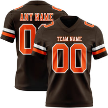Load image into Gallery viewer, Custom Brown Orange-White Authentic Football Jersey
