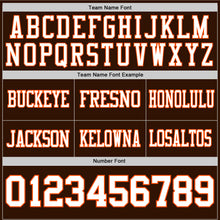 Load image into Gallery viewer, Custom Brown White-Orange Authentic Football Jersey
