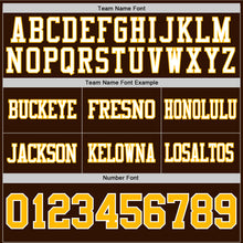 Load image into Gallery viewer, Custom Brown Gold-White Authentic Football Jersey
