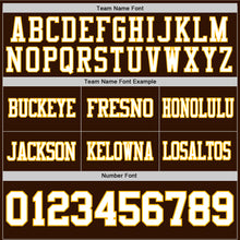 Load image into Gallery viewer, Custom Brown White-Gold Authentic Football Jersey
