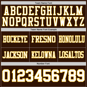 Custom Brown White-Gold Authentic Football Jersey