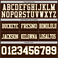 Load image into Gallery viewer, Custom Brown White-Old Gold Authentic Football Jersey
