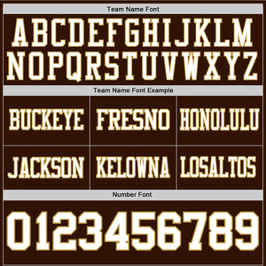 Custom Brown White-Old Gold Authentic Football Jersey