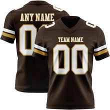 Load image into Gallery viewer, Custom Brown White-Old Gold Authentic Football Jersey
