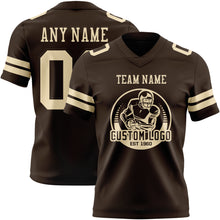Load image into Gallery viewer, Custom Brown Cream Authentic Football Jersey
