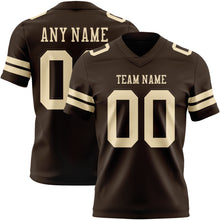 Load image into Gallery viewer, Custom Brown Cream Authentic Football Jersey
