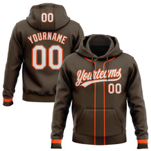 Загрузить изображение в средство просмотра галереи, Custom Stitched Brown White-Orange Baseball Pullover Sweatshirt Hoodie

