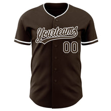 Load image into Gallery viewer, Custom Brown-White Authentic Baseball Jersey

