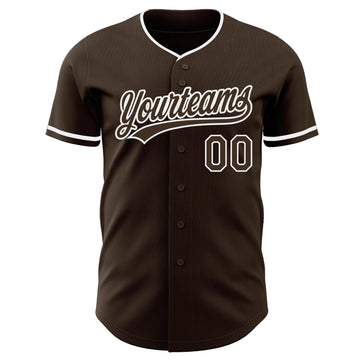 Custom Brown-White Authentic Baseball Jersey