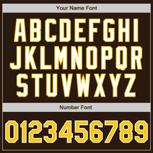 Load image into Gallery viewer, Custom Brown Yellow-White Authentic Baseball Jersey
