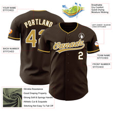 Загрузить изображение в средство просмотра галереи, Custom Brown Old Gold-White Authentic Baseball Jersey
