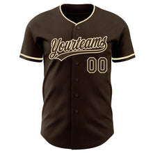 Load image into Gallery viewer, Custom Brown-Cream Authentic Baseball Jersey
