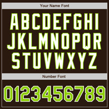 Load image into Gallery viewer, Custom Brown Neon Green-White Authentic Baseball Jersey
