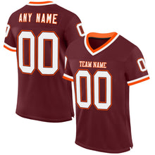 Charger l&#39;image dans la galerie, Custom Burgundy White-Orange Mesh Authentic Throwback Football Jersey

