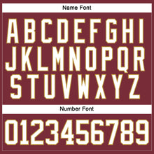 Charger l&#39;image dans la galerie, Custom Burgundy White-Old Gold Hockey Lace Neck Jersey
