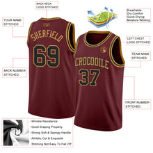 Laden Sie das Bild in den Galerie-Viewer, Custom Burgundy Black-Old Gold Authentic Basketball Jersey
