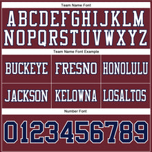 Load image into Gallery viewer, Custom Burgundy Navy-White Authentic Football Jersey
