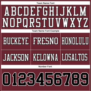 Custom Burgundy Black-White Authentic Football Jersey