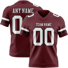 Load image into Gallery viewer, Custom Burgundy White-Black Authentic Football Jersey

