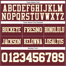 Load image into Gallery viewer, Custom Burgundy White-Old Gold Authentic Football Jersey
