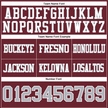 Load image into Gallery viewer, Custom Burgundy Gray-White Authentic Football Jersey
