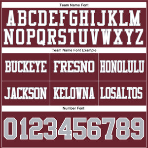 Custom Burgundy Gray-White Authentic Football Jersey