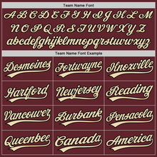 Load image into Gallery viewer, Custom Burgundy Cream-Black Authentic Baseball Jersey
