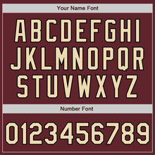 Load image into Gallery viewer, Custom Burgundy Cream-Black Authentic Baseball Jersey
