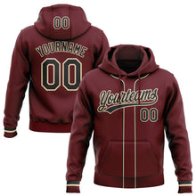 Загрузить изображение в средство просмотра галереи, Custom Stitched Burgundy Black-Cream Baseball Pullover Sweatshirt Hoodie
