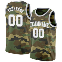 Laden Sie das Bild in den Galerie-Viewer, Custom Camo White-Gray Authentic Salute To Service Basketball Jersey
