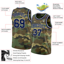 Laden Sie das Bild in den Galerie-Viewer, Custom Camo Navy-Gray Authentic Salute To Service Basketball Jersey

