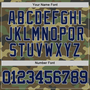 Custom Camo Navy-Gray Authentic Salute To Service Basketball Jersey