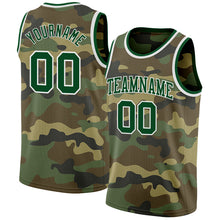 Load image into Gallery viewer, Custom Camo Green-White Authentic Salute To Service Basketball Jersey
