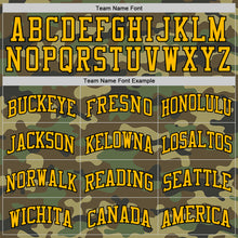 Load image into Gallery viewer, Custom Camo Black-Gold Authentic Salute To Service Basketball Jersey
