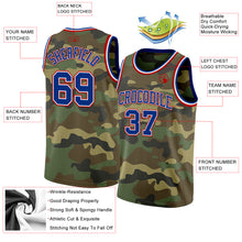 Laden Sie das Bild in den Galerie-Viewer, Custom Camo Royal White-Red Authentic Salute To Service Basketball Jersey
