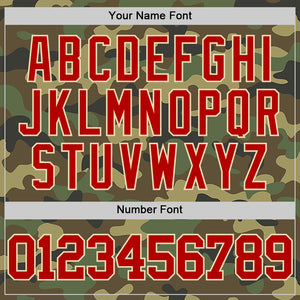 Custom Camo Red-Cream Authentic Salute To Service Basketball Jersey