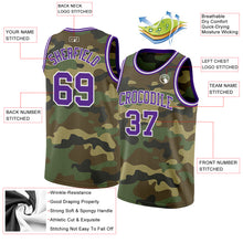 Laden Sie das Bild in den Galerie-Viewer, Custom Camo Purple-White Authentic Salute To Service Basketball Jersey
