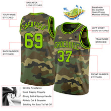 Laden Sie das Bild in den Galerie-Viewer, Custom Camo Neon Green-Black Authentic Salute To Service Basketball Jersey
