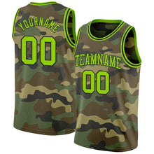Laden Sie das Bild in den Galerie-Viewer, Custom Camo Neon Green-Black Authentic Salute To Service Basketball Jersey
