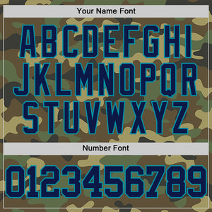 Custom Camo Navy-Teal Authentic Salute To Service Basketball Jersey
