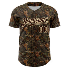 Загрузить изображение в средство просмотра галереи, Custom Camo Brown-Cream 3D Woodland Camo Authentic Salute To Service Baseball Jersey
