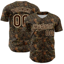 Загрузить изображение в средство просмотра галереи, Custom Camo Brown-Cream 3D Woodland Camo Authentic Salute To Service Baseball Jersey
